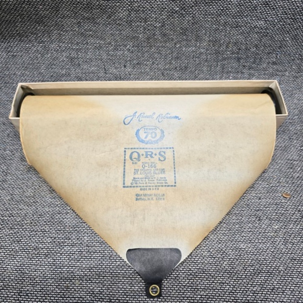 QRS Player Piano Word Roll St Louis Blues Q-166 Handy Robinson OS Tan Good Retro